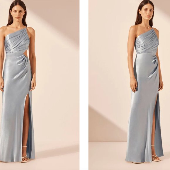 Shona Joy La Lune Asymmetrical Maxi Dress - Powder Blue (Never Worn) - Picture 1 of 3